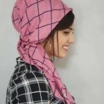 מטפחת דגם ריבועים-ורוד