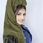 פשמינה צמר-ירוק זית