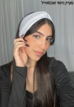 ⁦סרט טורבן-חגיגי ליה לבן כסף⁩ – תמונה ⁦2⁩
