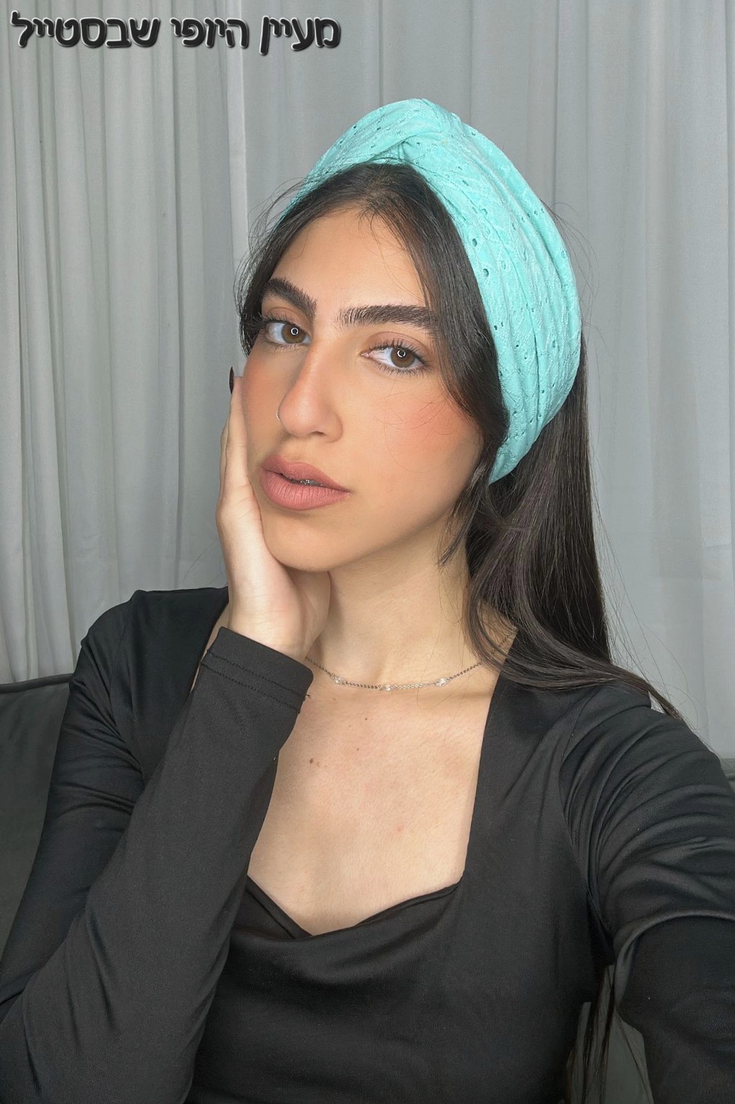 IMG-20250125-WA0083 סרט טורבן-מחורר מנטה – תמונה 1