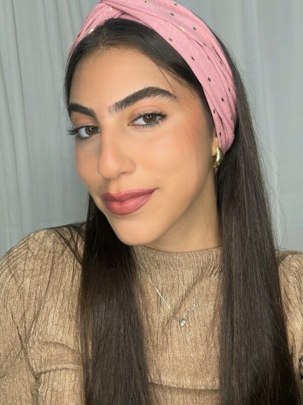 סרט טורבן נקודות זהב-ורוד