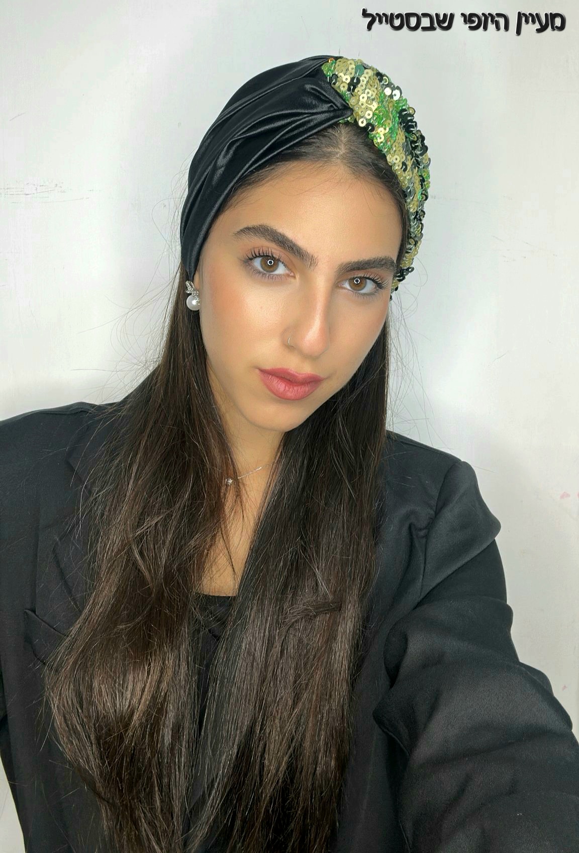 IMG-20251030-WA0279 סרט טורבן משולב ירוק – תמונה 1