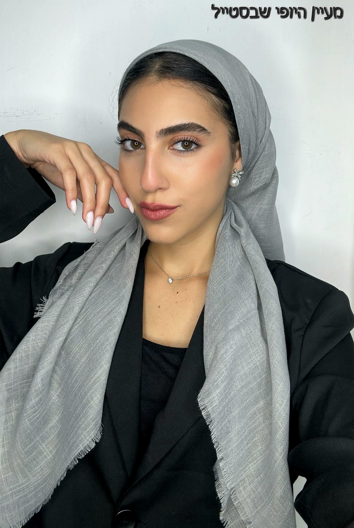 IMG-20251030-WA0286 מרובע כותנה - אפור בהיר – תמונה 1