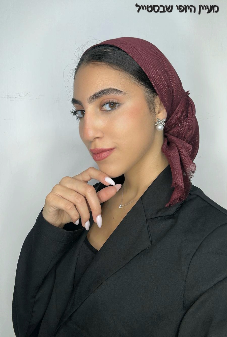 IMG-20251030-WA0347 מרובע דגם נצנץ - בורדו – תמונה 1