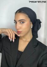 ⁦מרובע דגם מקומט - שחור⁩ – תמונה ⁦2⁩