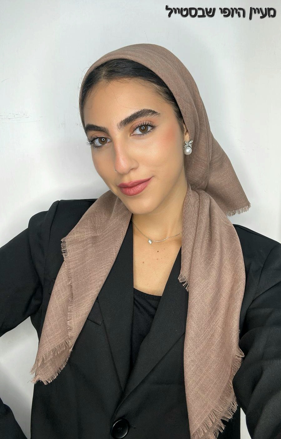 IMG-20251030-WA0377 מרובע כותנה - חום בהיר – תמונה 1