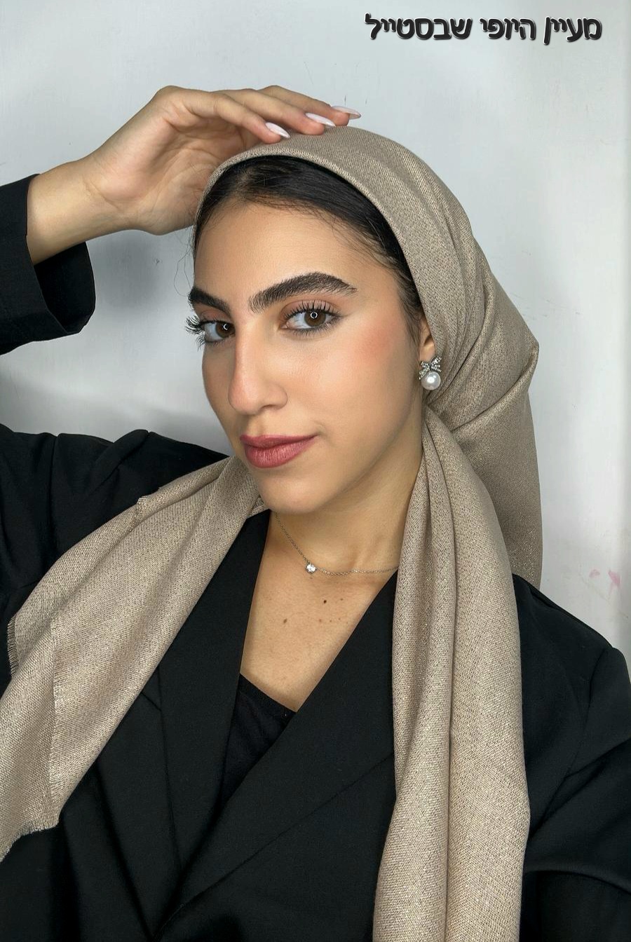 IMG-20251030-WA0411 מרובע דגם נצנץ - בז' – תמונה 1