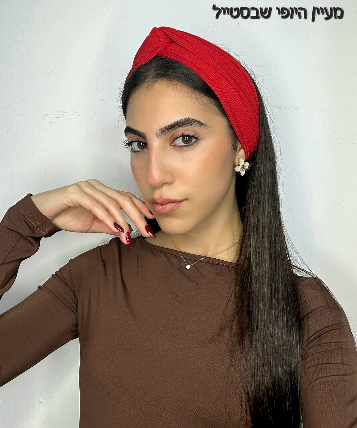 IMG-20251129-WA0023 סרט טורבן פסים - אדום – תמונה 1