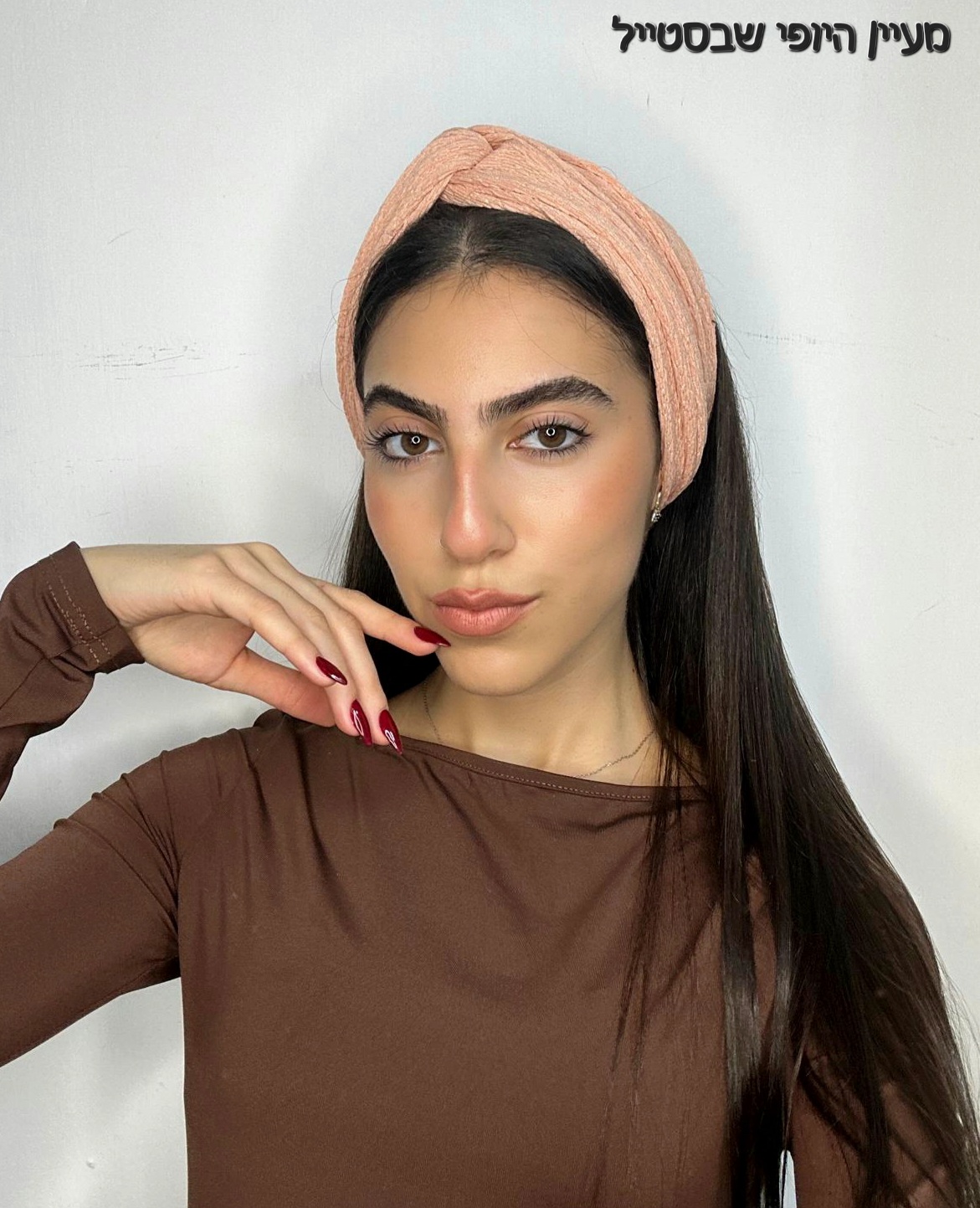 IMG-20251129-WA0052 סרט טורבן קרפ - אפרסק בהיר – תמונה 1