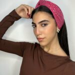 סרט טורבן פייט מודפס - ורוד פוקסיה