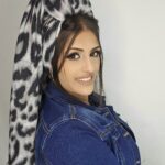 דגם מנומר צמר דק - אפור