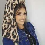 דגם מנומר צמר דק - בז'