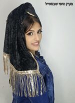 ⁦דגם קטיפה חגיגי - שחור⁩ – תמונה ⁦2⁩