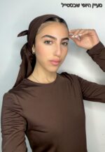 ⁦מרובע משי - חום שוקולד⁩ – תמונה ⁦2⁩