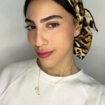 מרובע משי מנומר חום - פס חום