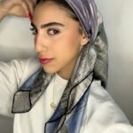 מרובע משי לין - כחול סגול