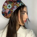 כובע דגם פרחוני - בורדו