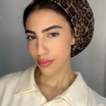 כובע דגם מנומר - חום בהיר
