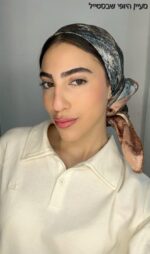 מרובע משי לין - פס חום אדמה