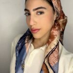 מרובע משי לין - כחול ורוד פס כחול