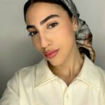 מרובע משי לין - פס חום בהיר