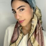 מרובע משי לין - פס ירוק בהיר