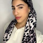 מרובע משי מנומר - סגול